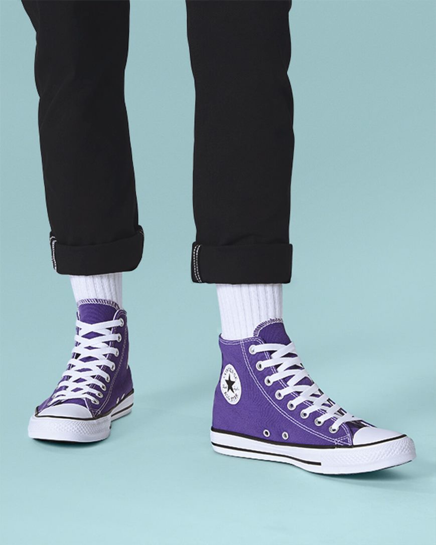 Men's Converse Chuck Taylor All Star Classic High Top Shoes Purple | AU 30485O